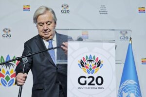 Guterres betont Klimaschutz und gerechte Finanzierungen für Afrika beim G20-Gipfel in Johannesburg.