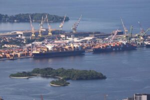 Hafen von Rio de Janeiro, Symbol für Mercosur und Handelsabkommen mit Südamerika.