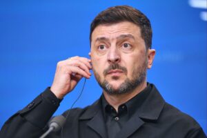 Wolodymyr Selenskyj bei Sicherheitsgesprächen; Fokus auf Frieden und internationale Zusammenarbeit.