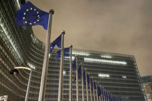 EU-Gebäude in Brüssel, Tor zur neuen Verteidigungskooperation mit Australien und Europa.