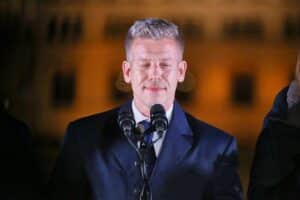 Péter Magyar, neuer ungarischer Regierungschef, bei seiner Wahl in der Nationalversammlung in Budapest.