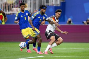 Deutschland feiert 7:1-Sieg über Curacao bei WM 2026; Jubel und starke Spielszene.