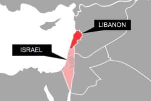 Karte von Israel und Libanon symbolisiert neuen Friedensrahmen und Konfliktlösung zwischen beiden Staaten.