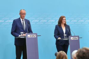 Friedrich Merz mit Franziska Hoppermann im Konrad-Adenauer-Haus, Personalentscheidungen in CDU und Kabinett.