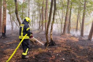 Feuerwehr im Einsatz: Drohne bei der Suche nach einem Waldbrand bei Heimbach (Archivfoto).